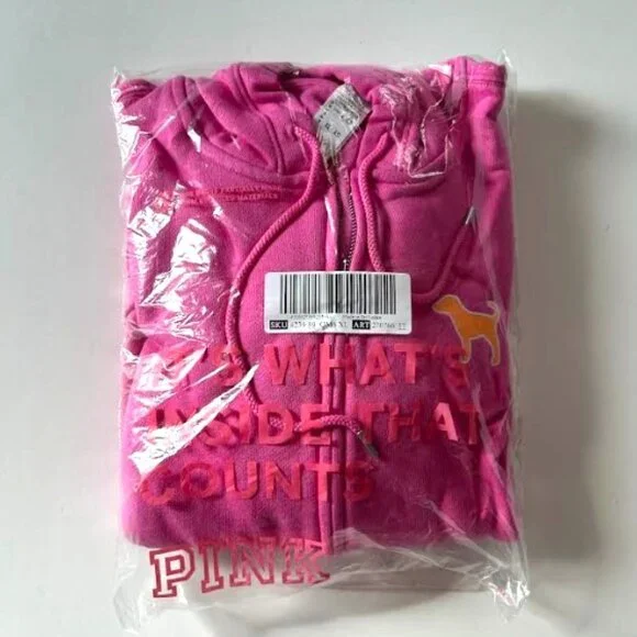 Victoria's Secret PINK Full-Zip Hoodie Limited Edition Pink Gossip XL - Picture 3 of 3